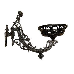 BRADLEY & HUBBARD Antique Cast Iron Oil Lamp Wall Mount Candle Sconce